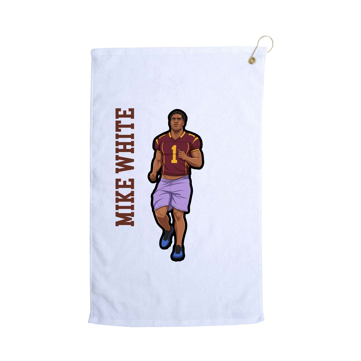 Golf Towel — Name Vertical in White