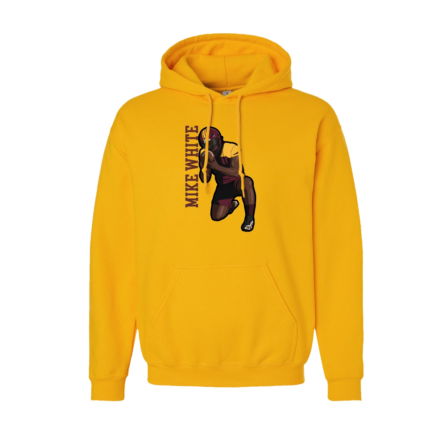 Hoodie — Name Vertical in Gold