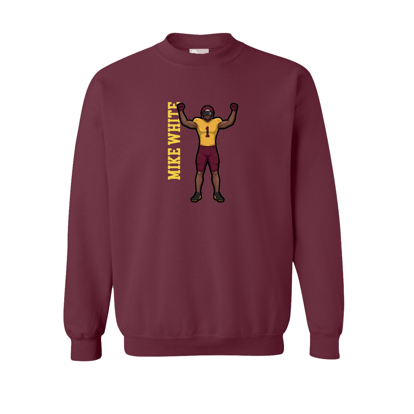 Fleece Crew — Name Vertical in Maroon