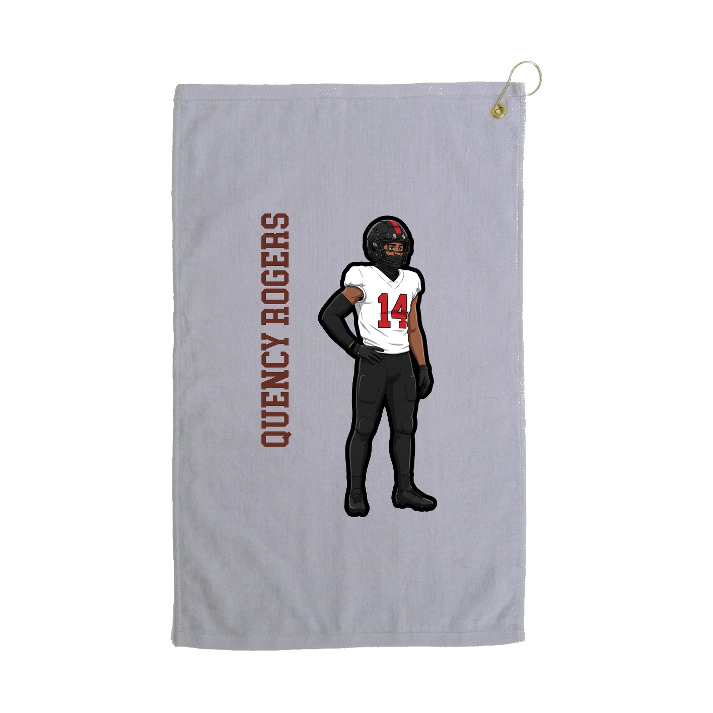Golf Towel — Name Vertical in Grey