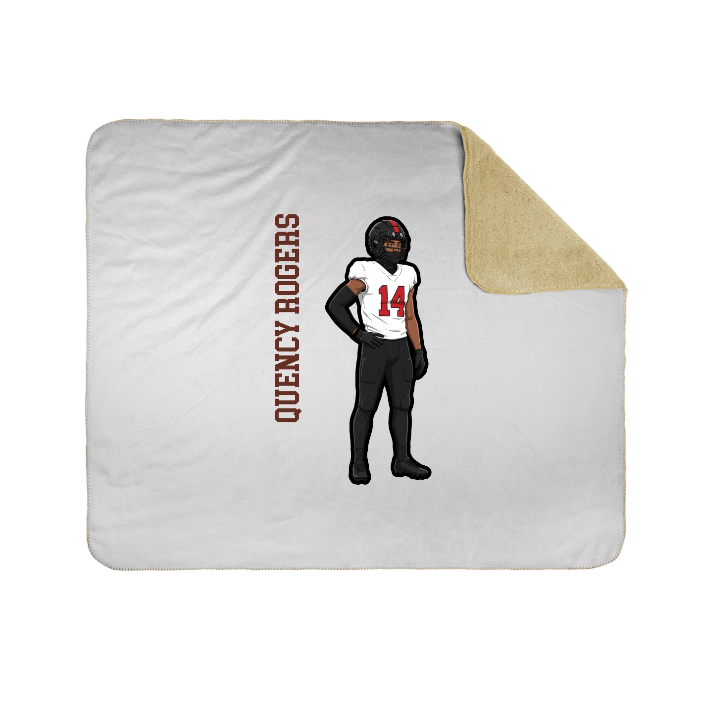 Throw Blanket — Name Vertical in White