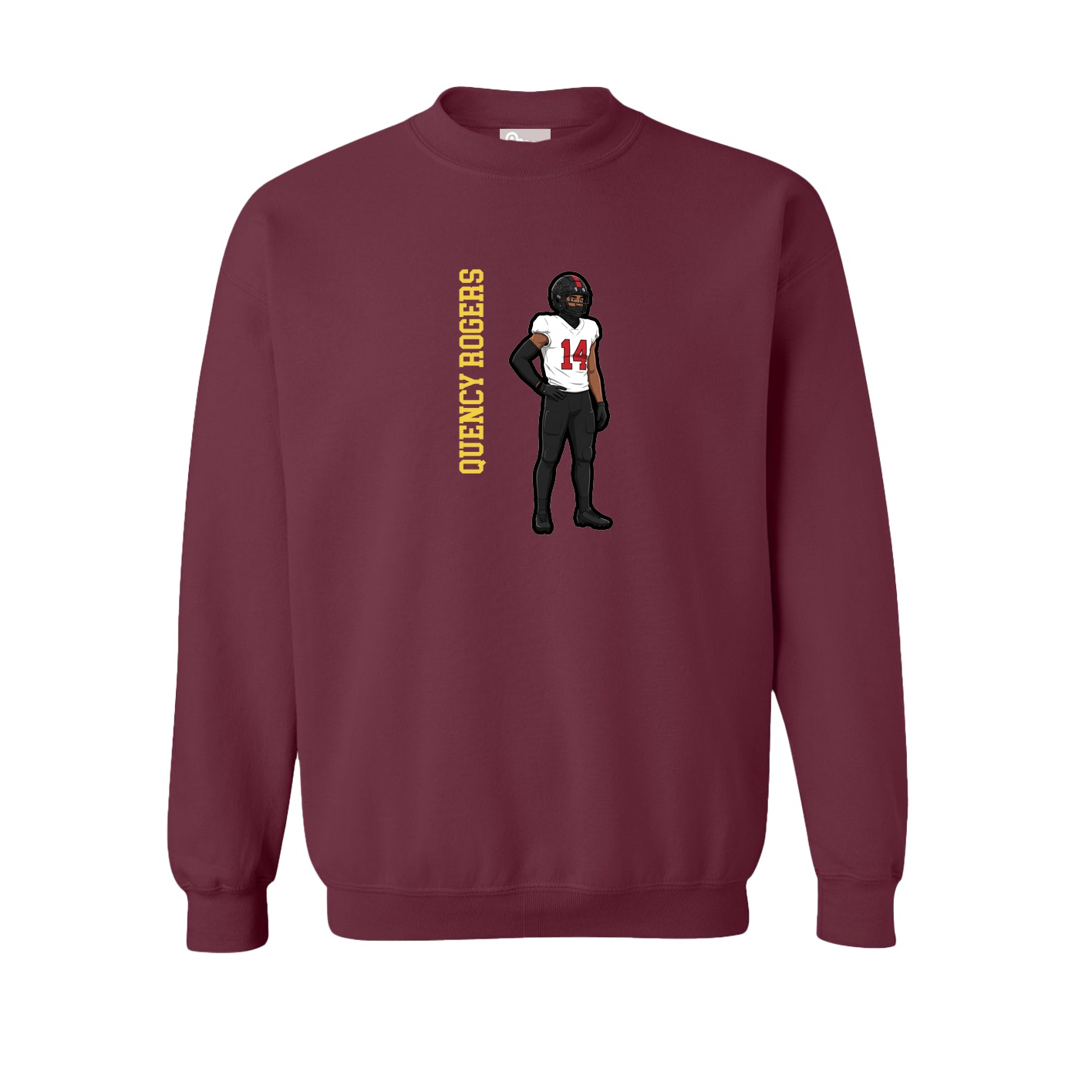 Fleece Crew — Name Vertical in Maroon