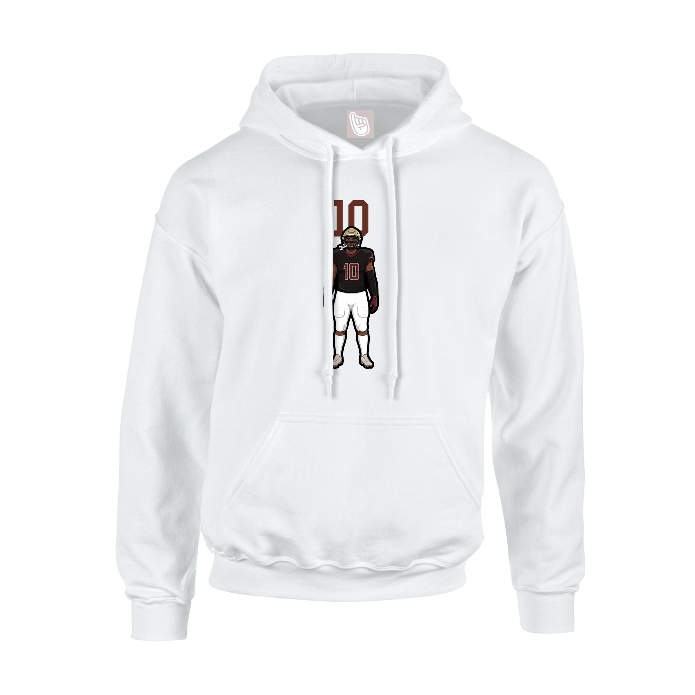 Youth Hoodie — Number Top in White