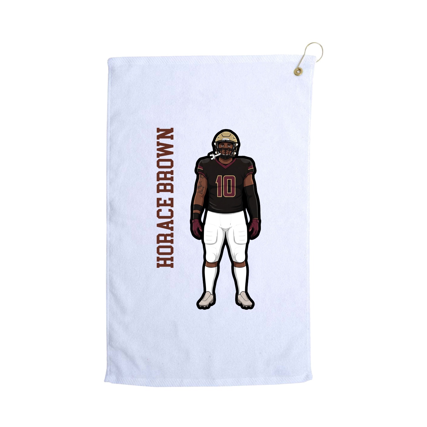 Golf Towel — Name Vertical in White