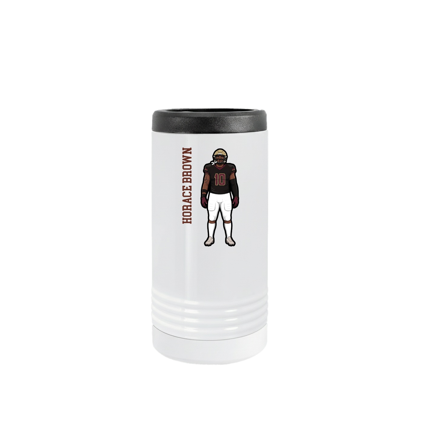 Slim Beverage Holder — Name Vertical in White