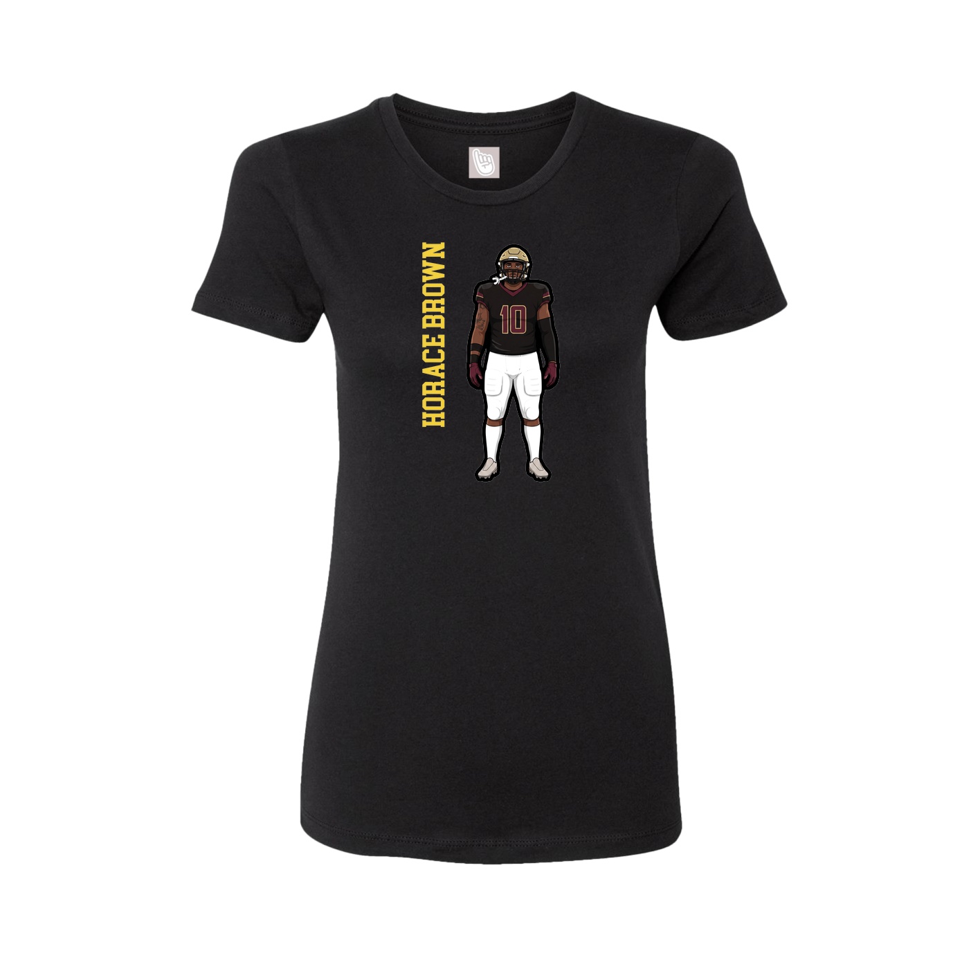 Fitted Women's Tee — Name Vertical in Black