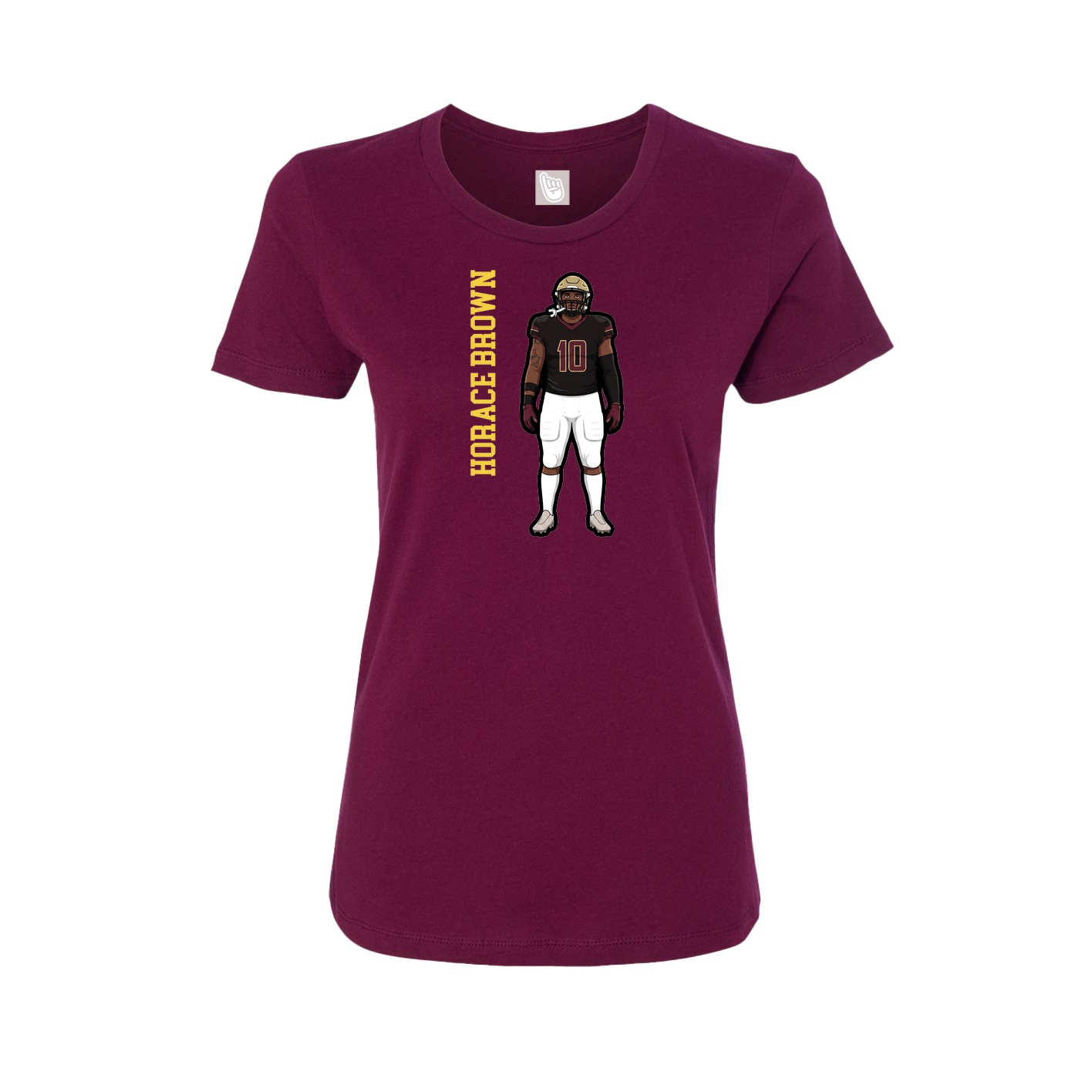 Womens Tee — Name Vertical in Maroon