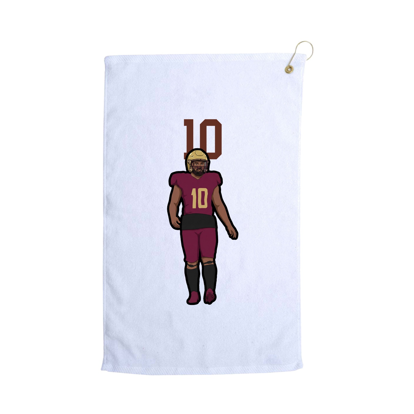 Golf Towel — Number Top in White