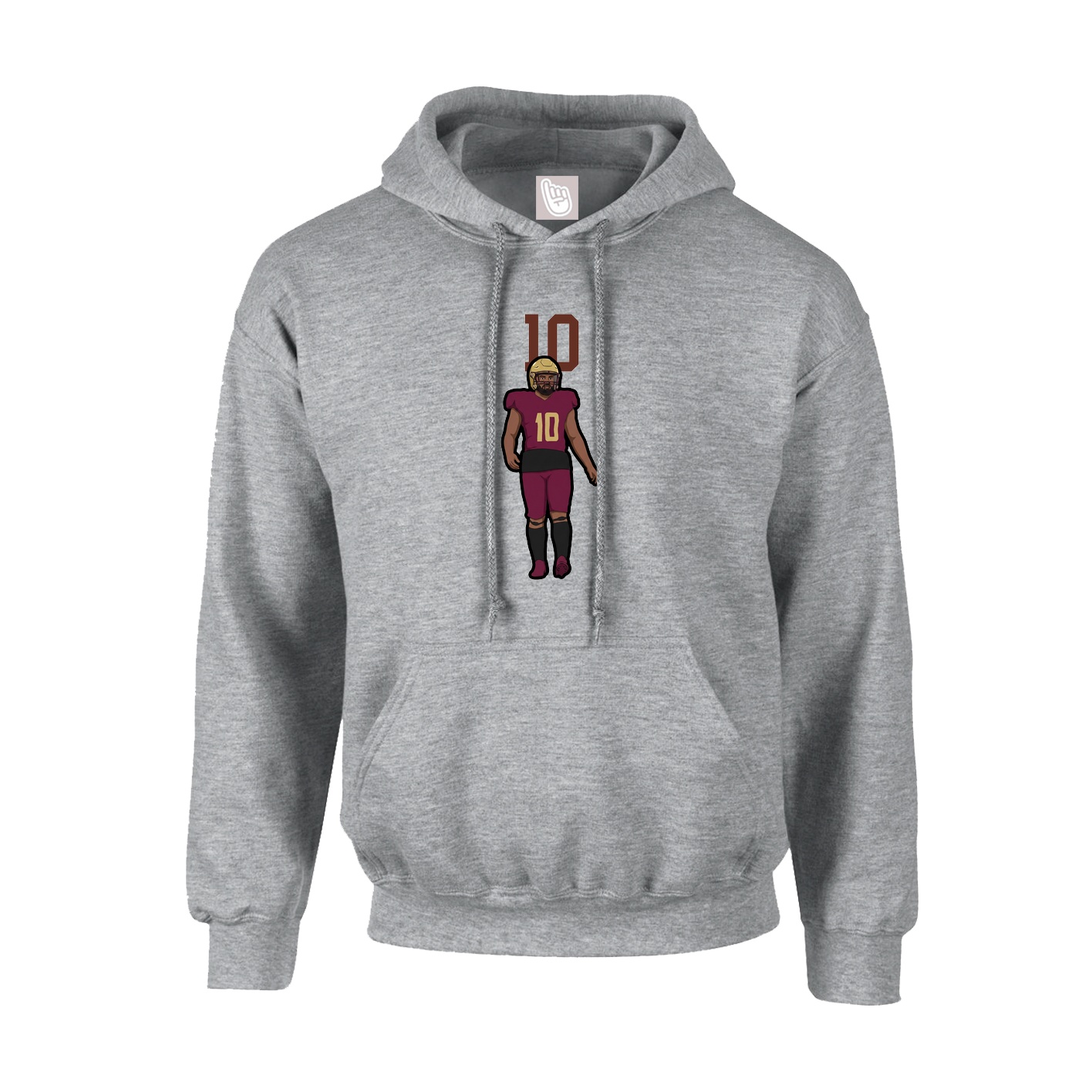 Hoodie — Number Top in Grey