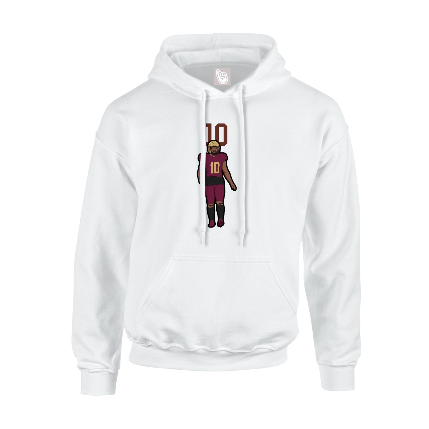 Youth Hoodie — Number Top in White