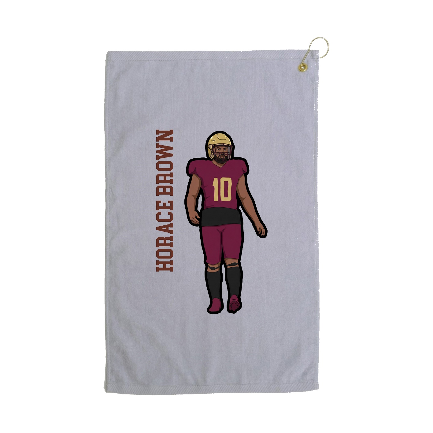 Golf Towel — Name Vertical in Grey