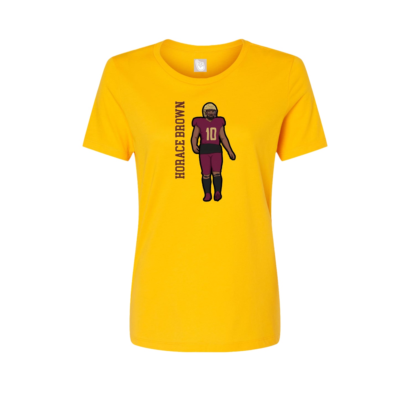 Womens Tee — Name Vertical in Gold