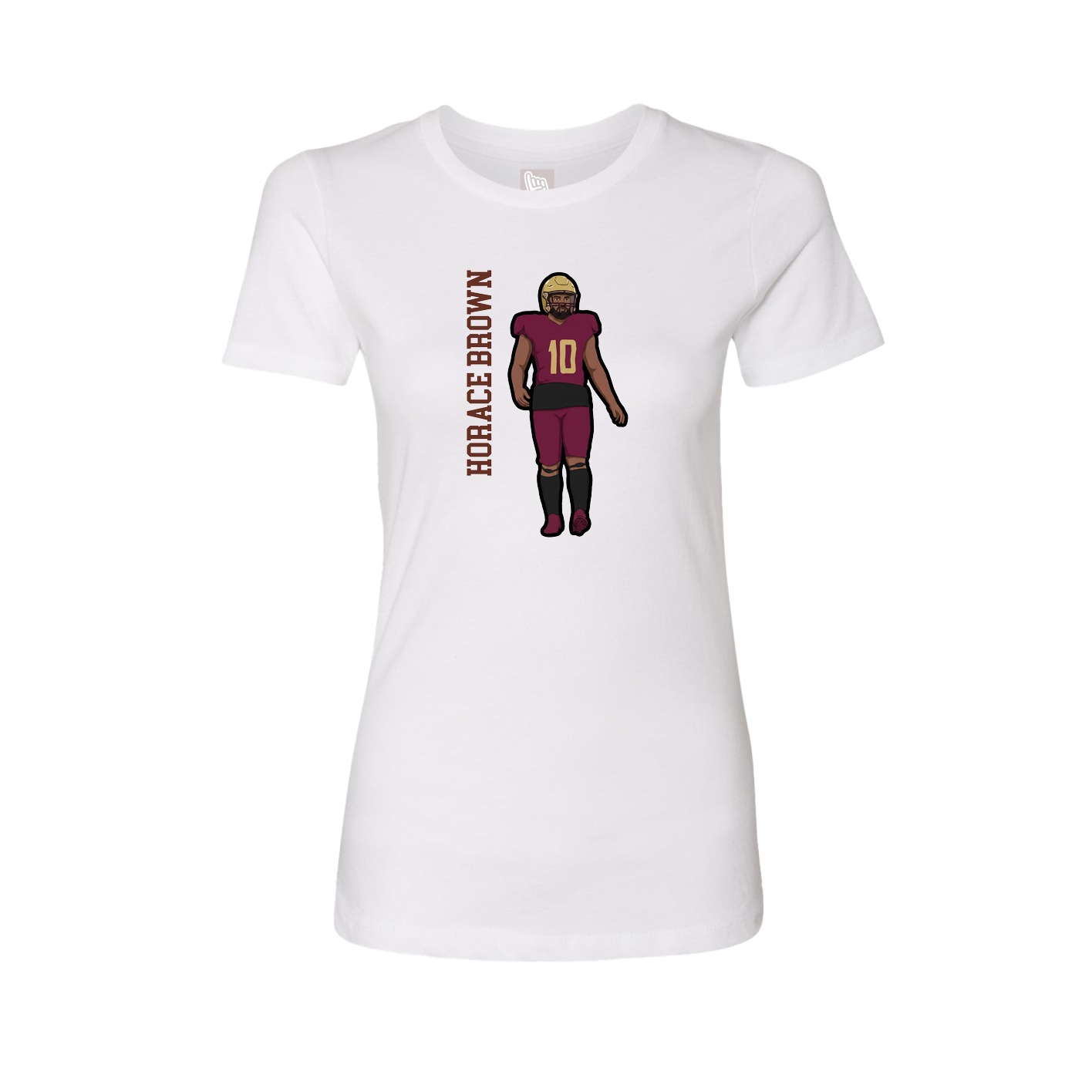 Fitted Women's Tee — Name Vertical in White