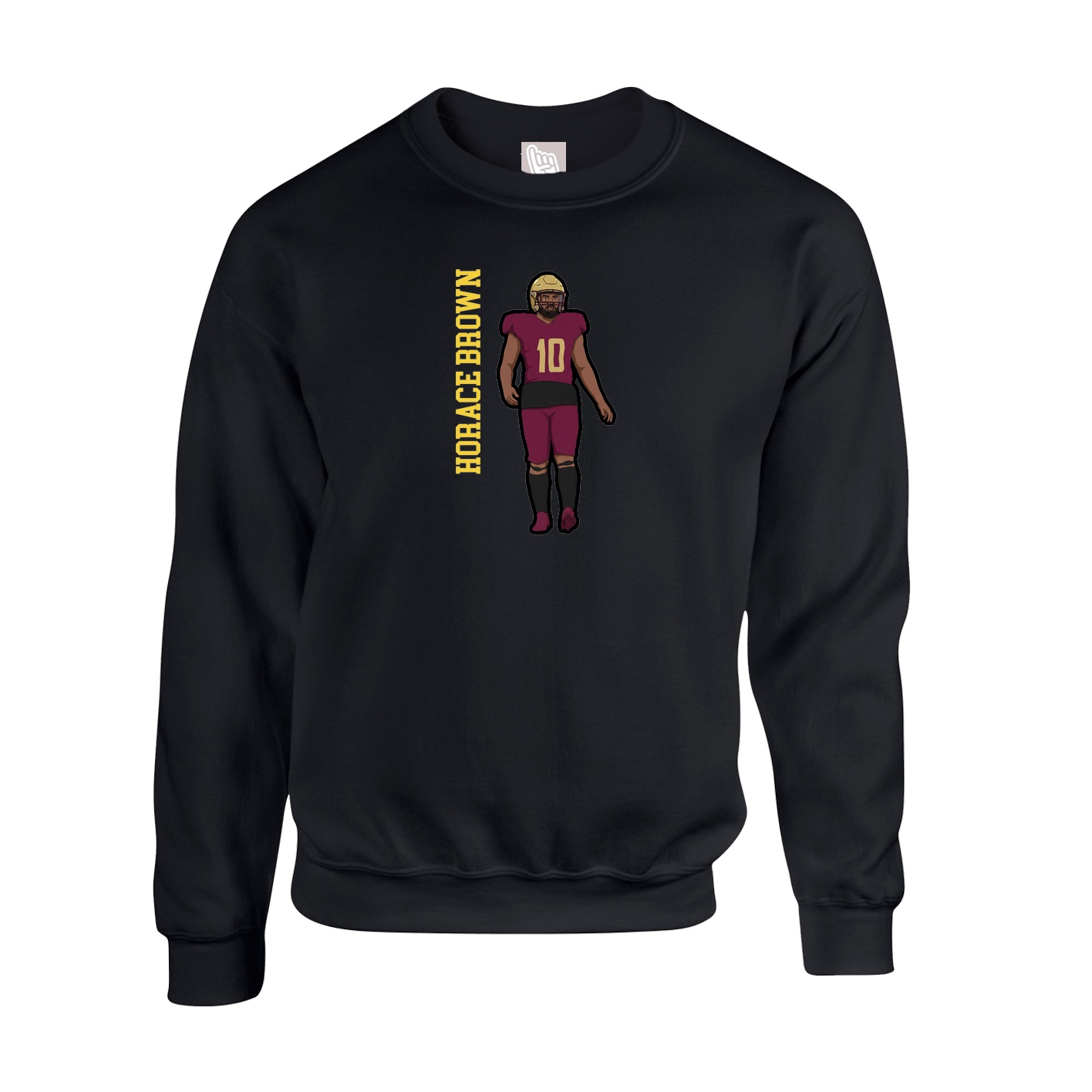 Fleece Crew — Name Vertical in Black