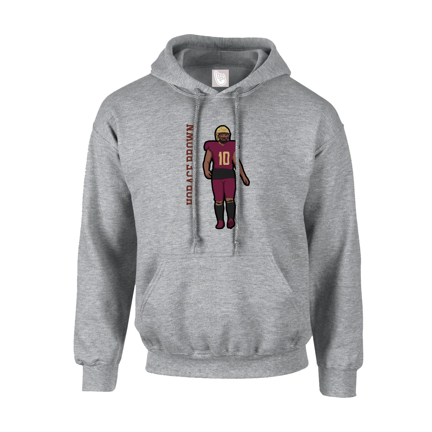 Youth Hoodie — Name Vertical in Grey