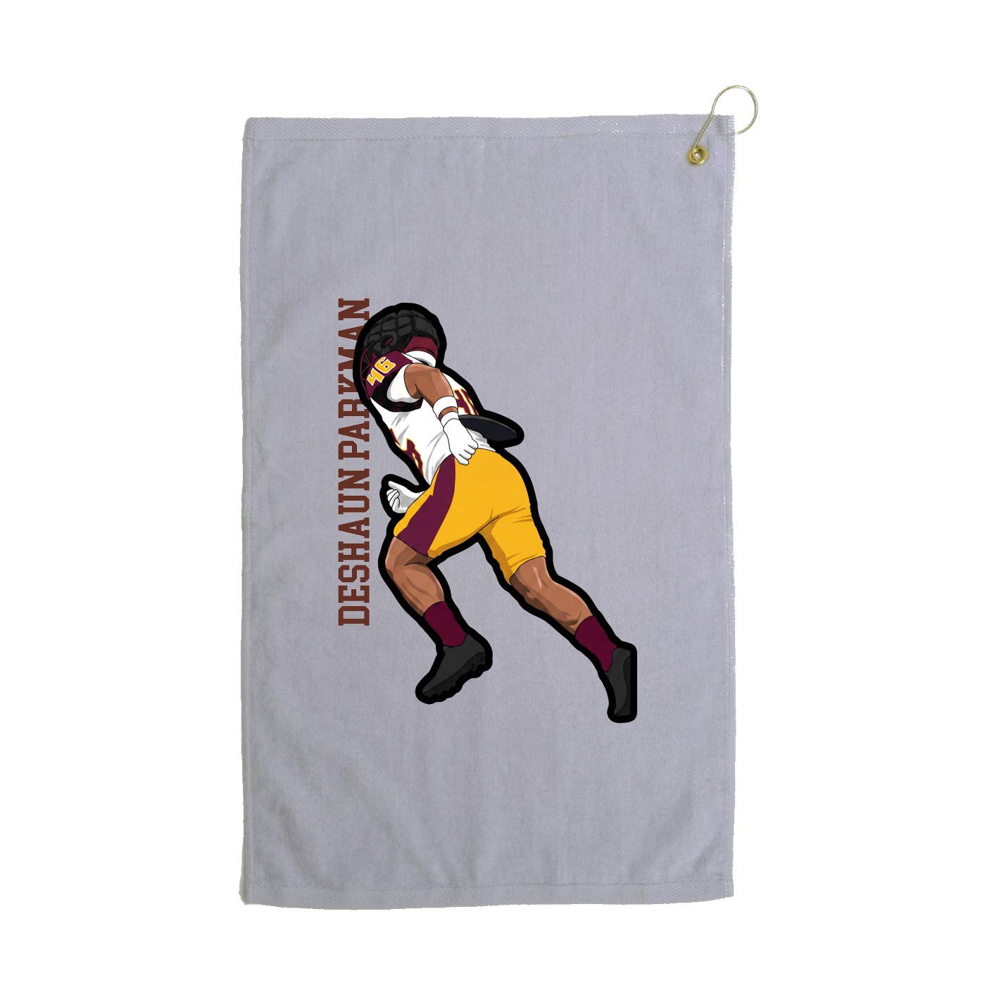 Golf Towel — Name Vertical in Grey