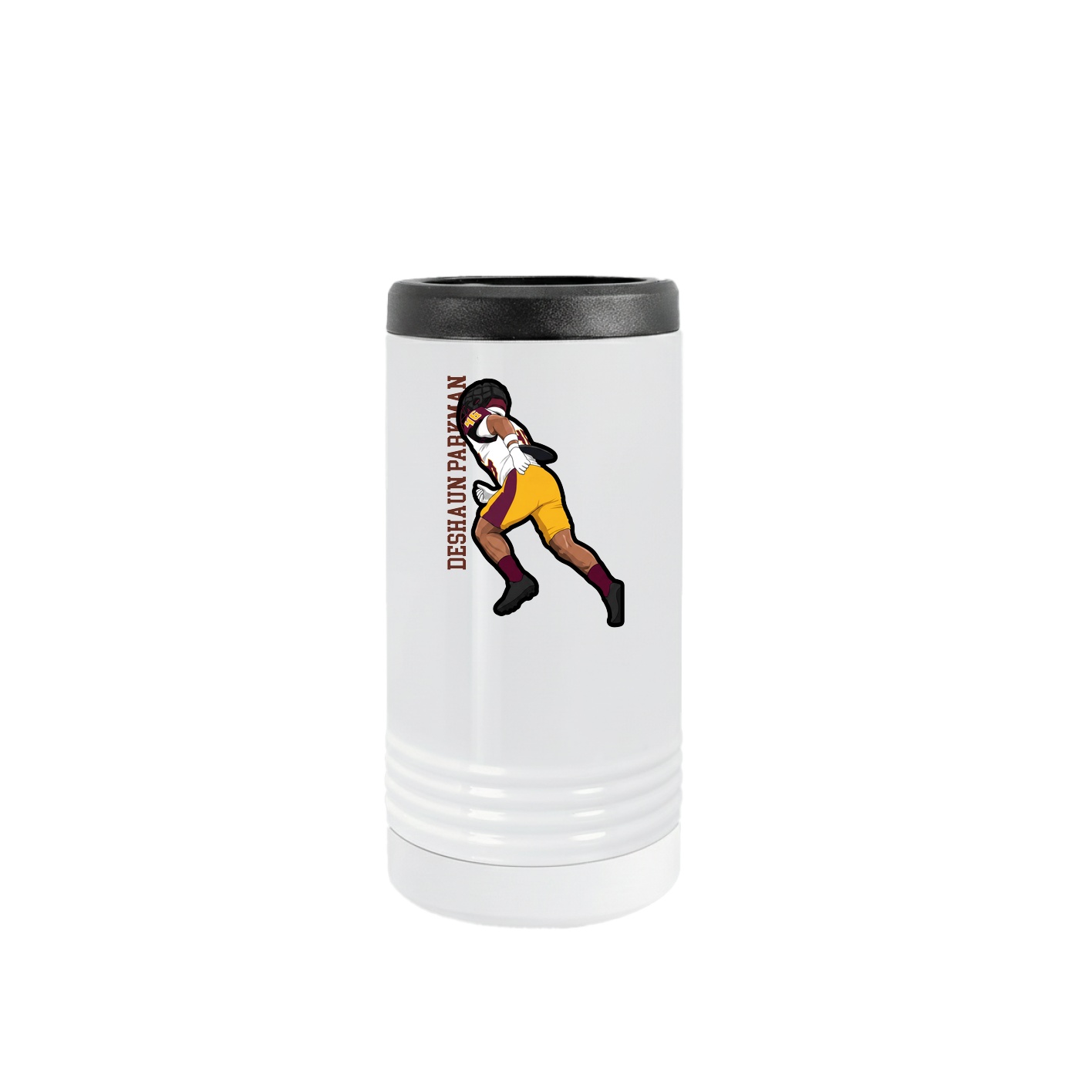 Slim Beverage Holder — Name Vertical in White