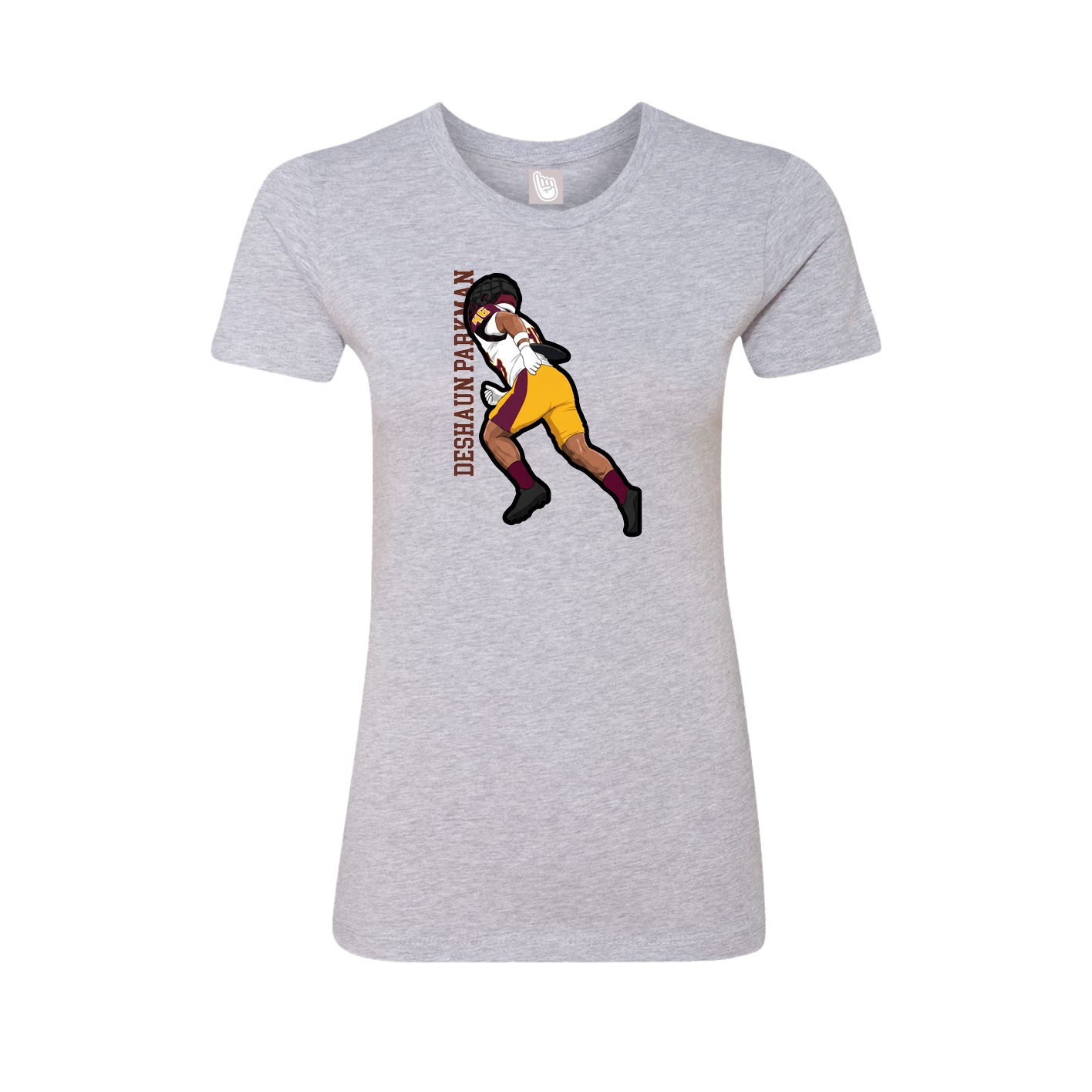 Womens Tee — Name Vertical in Grey