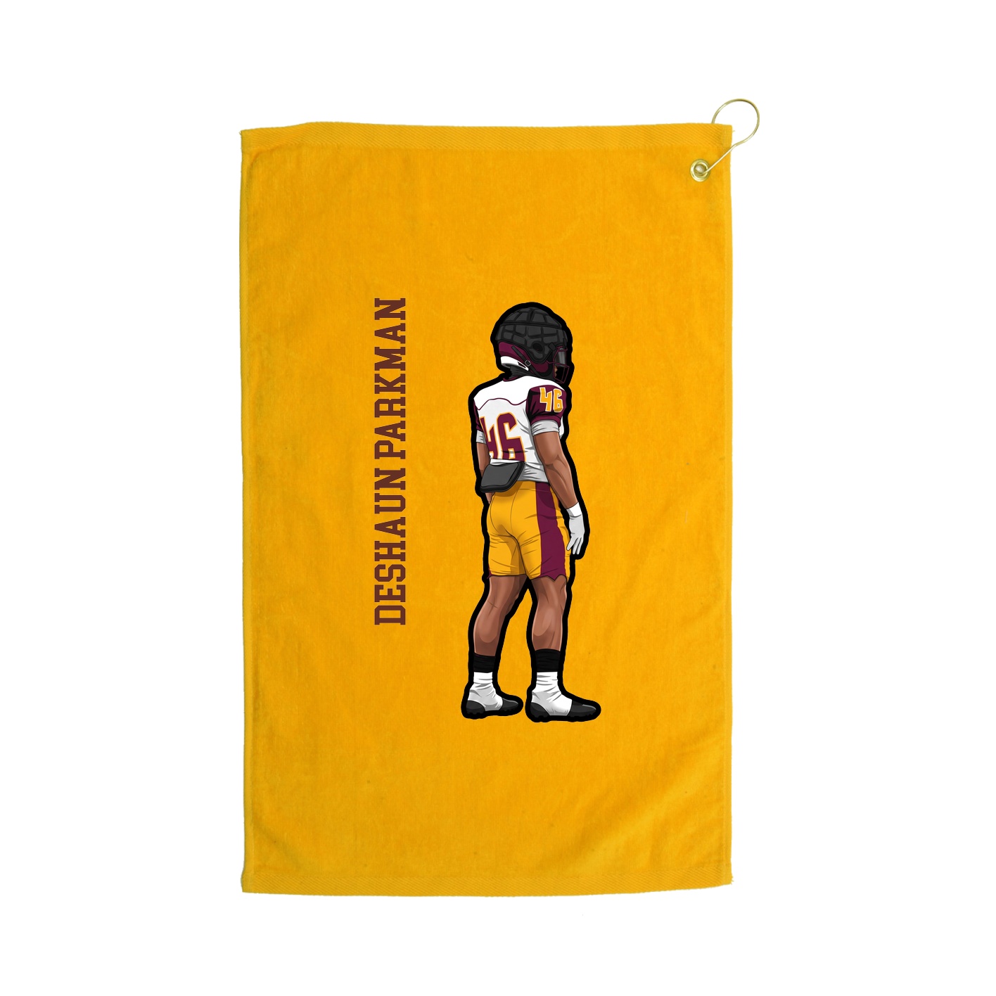 Golf Towel — Name Vertical in Gold