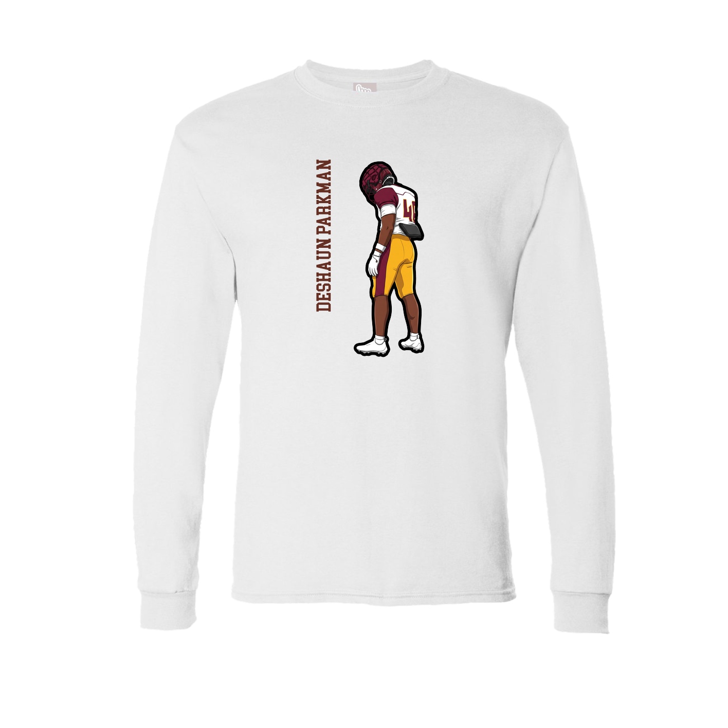 Long Sleeve Tee — Name Vertical in White
