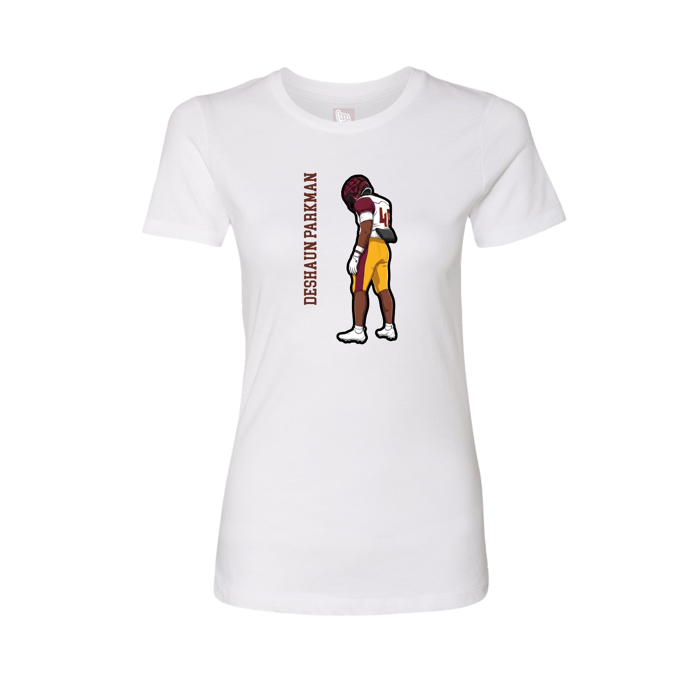 Womens Tee — Name Vertical in White