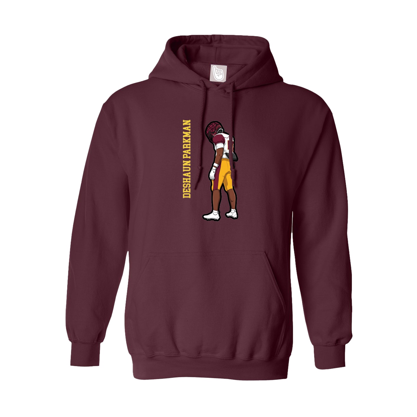 Hoodie — Name Vertical in Maroon