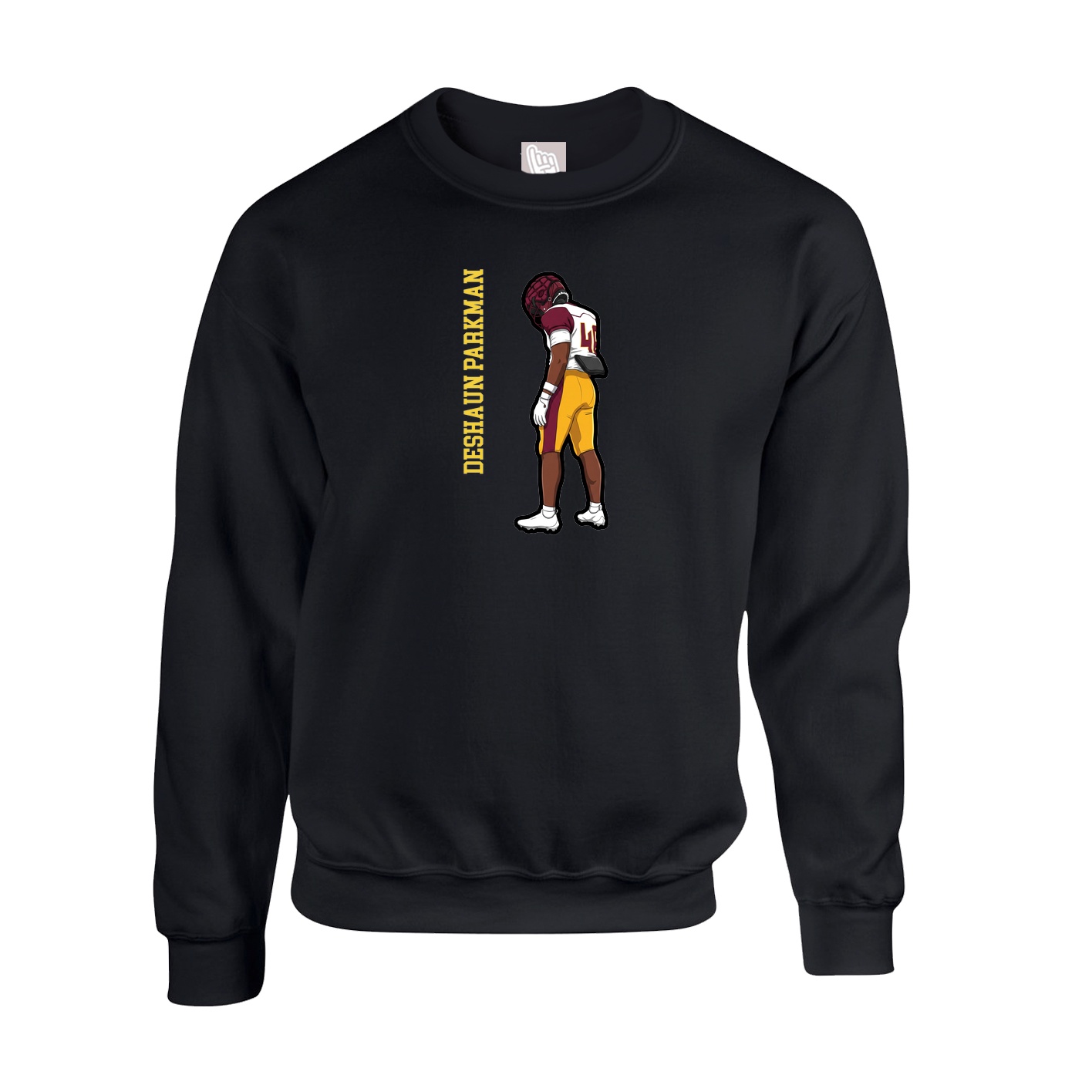 Fleece Crew — Name Vertical in Black