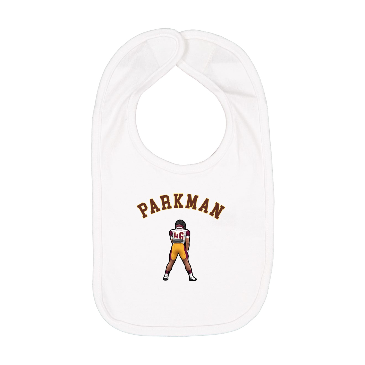 Infant Bib — Shirsey Arch in White