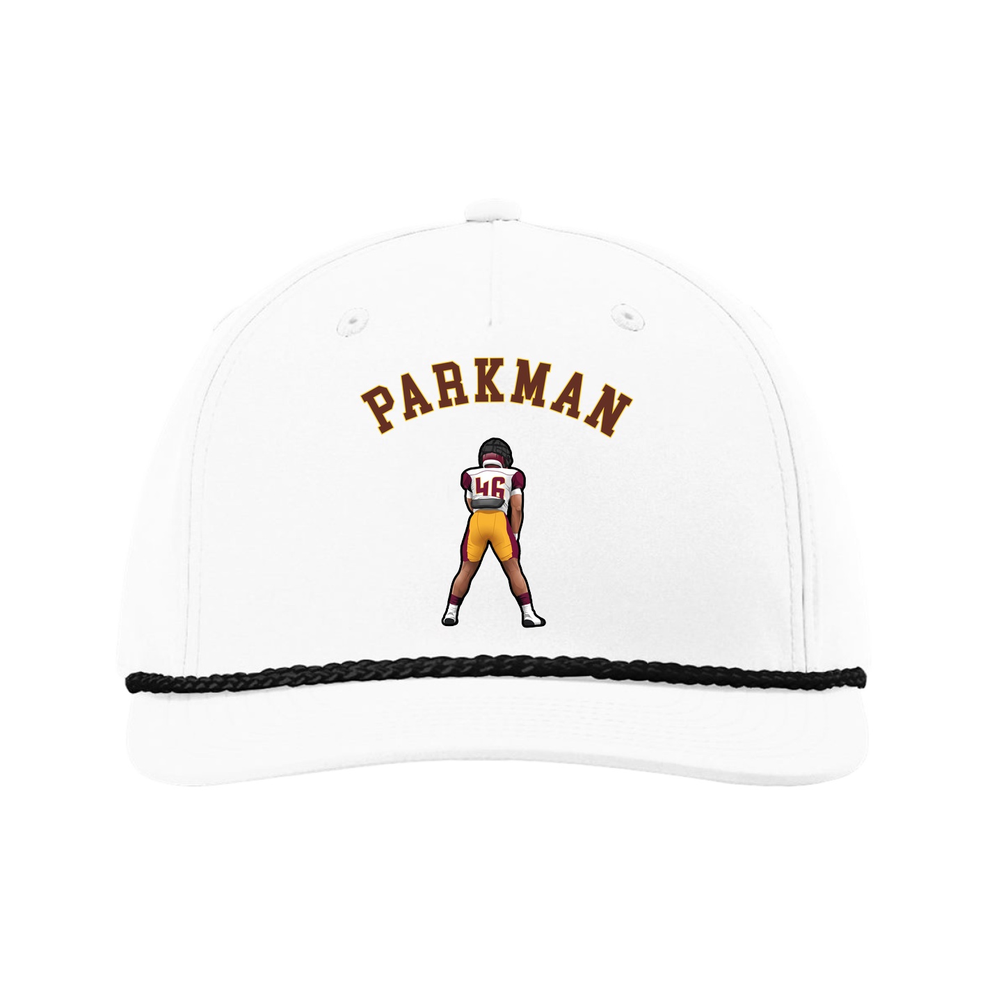 Five-Panel Classic Rope Cap — Shirsey Arch in White