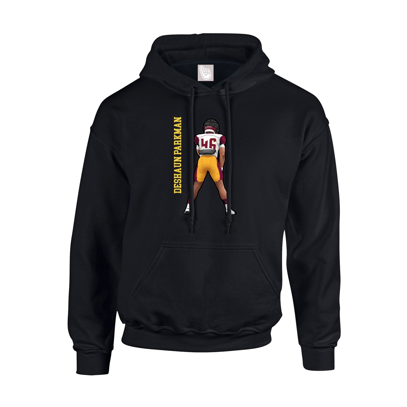 Hoodie — Name Vertical in Black