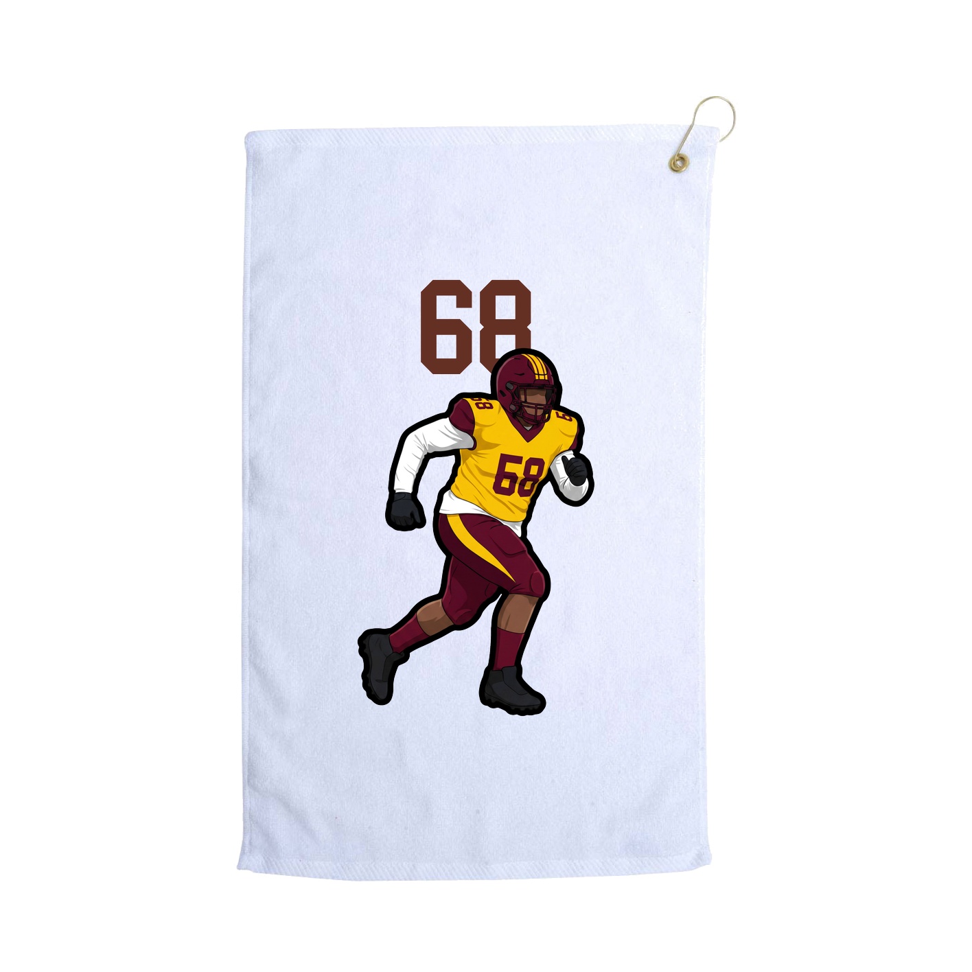 Golf Towel — Number Top in White