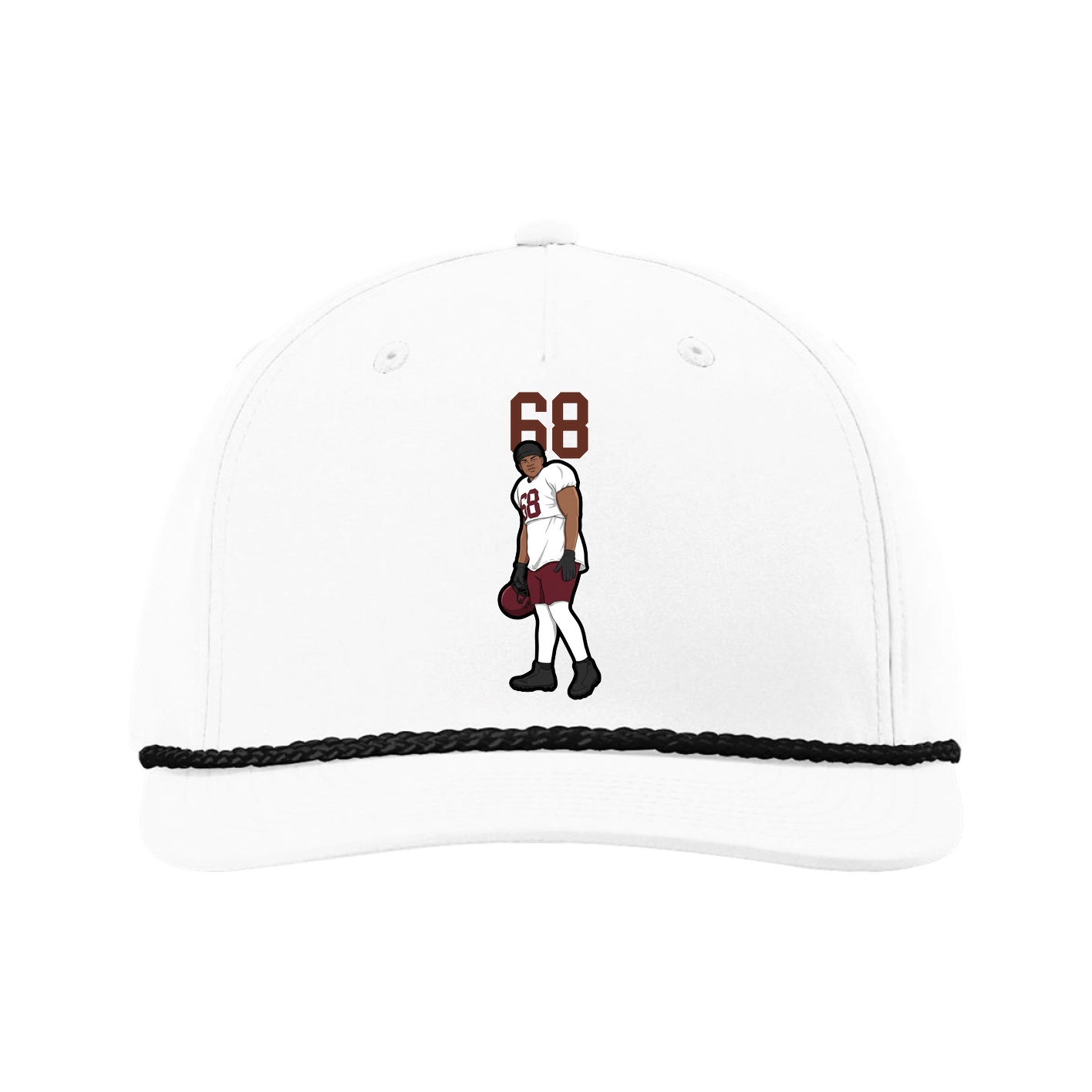 Five-Panel Classic Rope Cap — Number Top in White