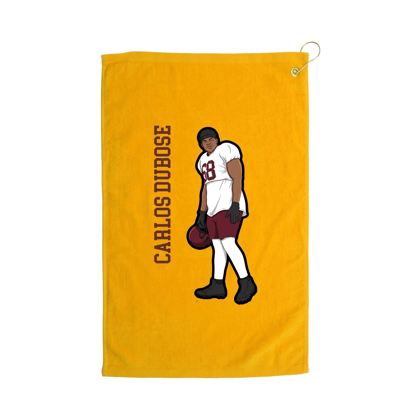 Golf Towel — Name Vertical in Gold