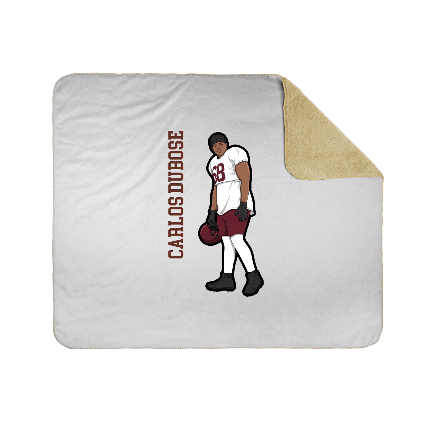 Throw Blanket — Name Vertical in White