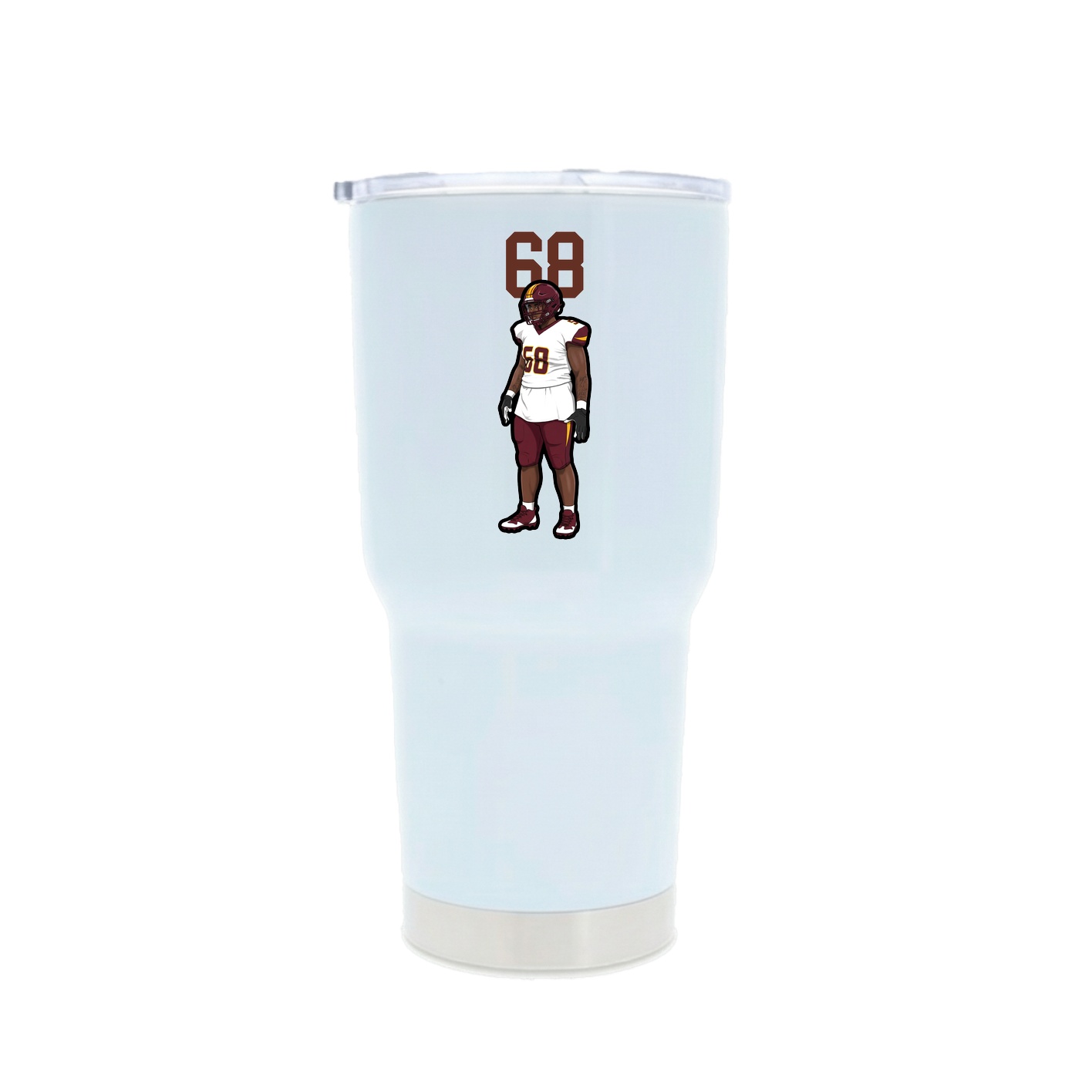 30oz Stainless Steel Tumbler — Number Top in White