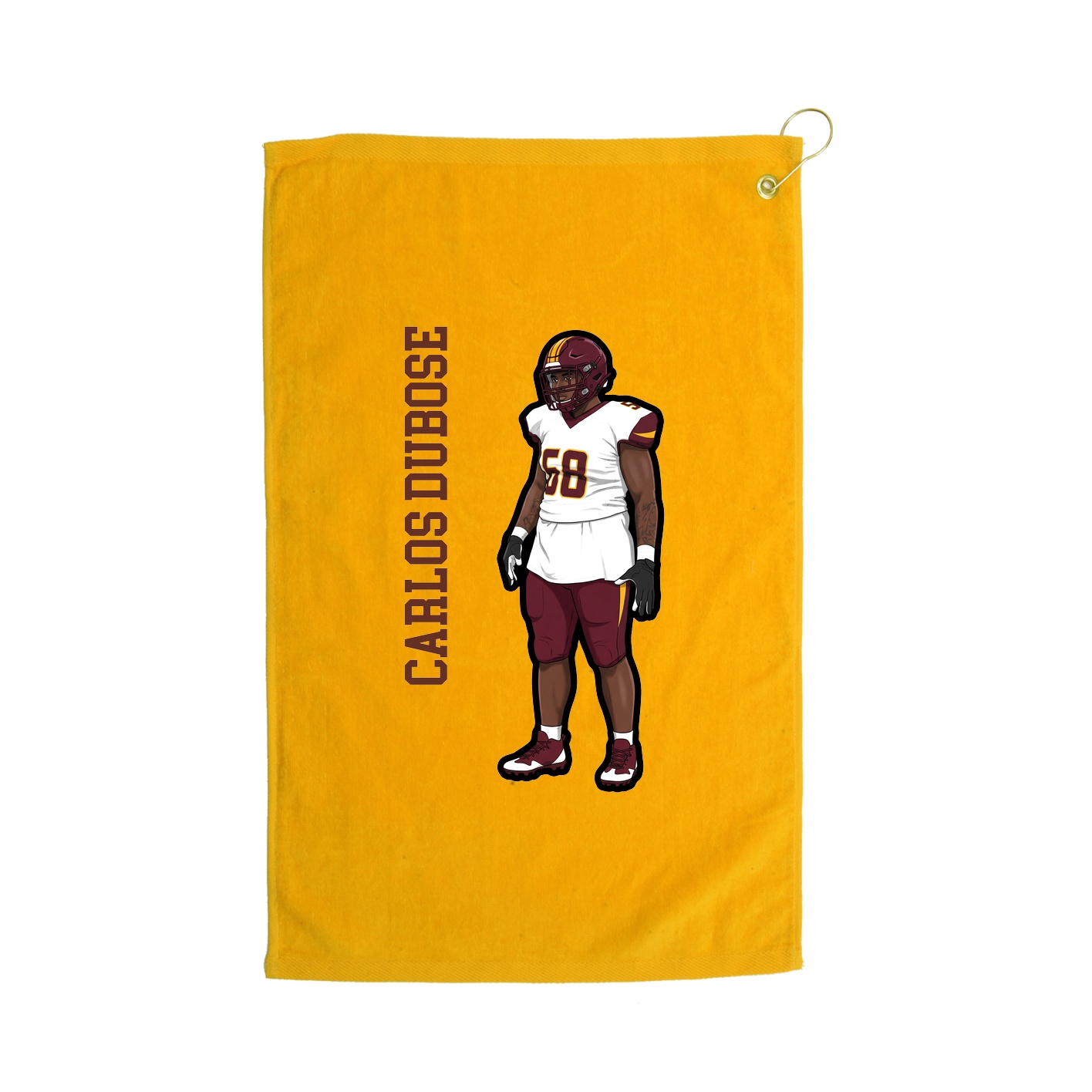 Golf Towel — Name Vertical in Gold