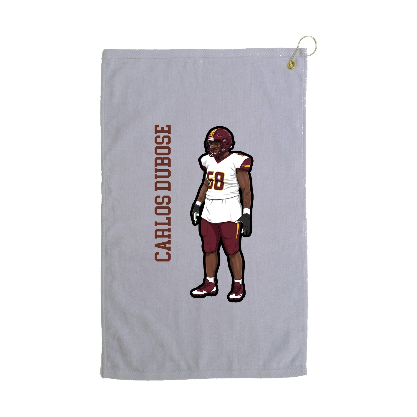 Golf Towel — Name Vertical in Grey