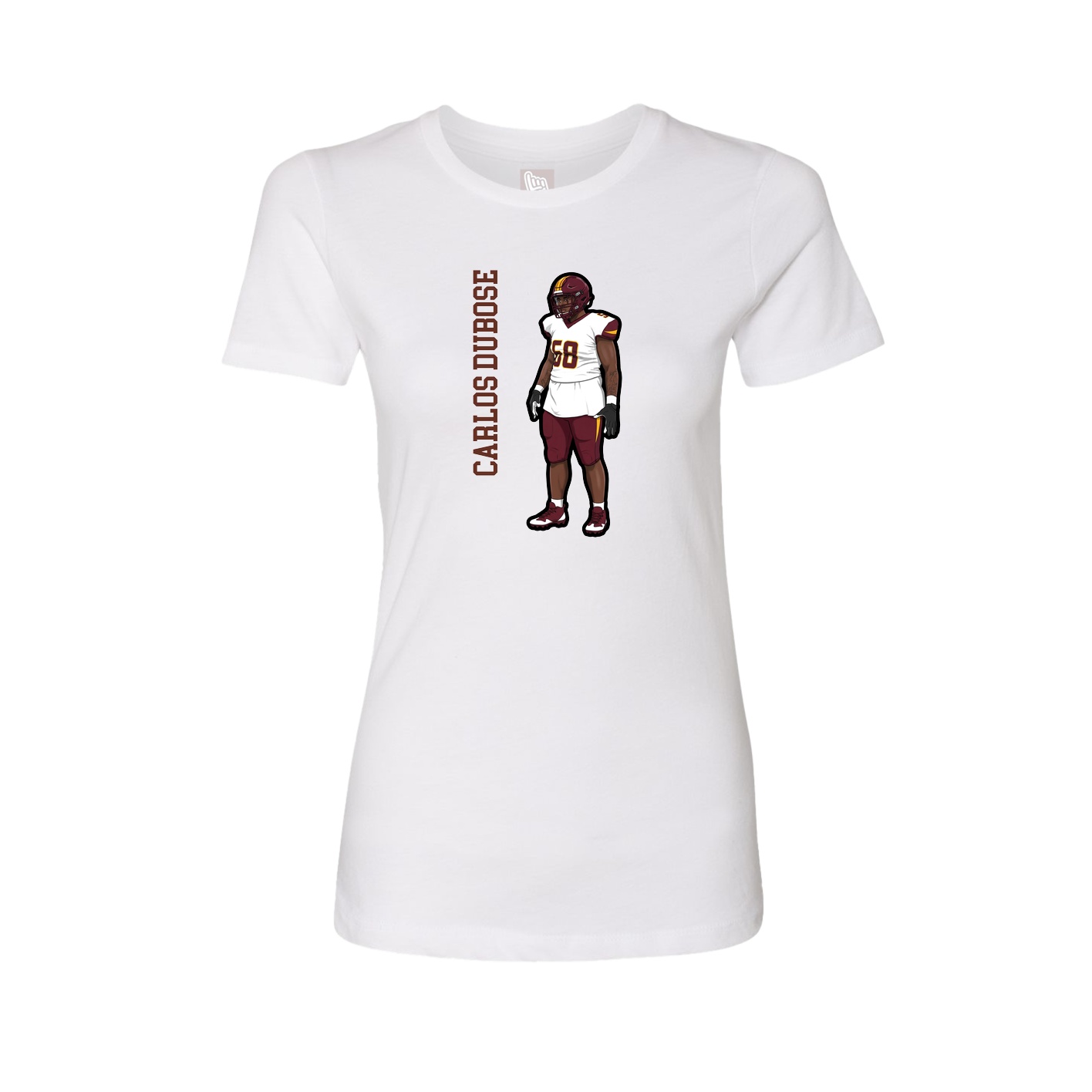 Womens Tee — Name Vertical in White