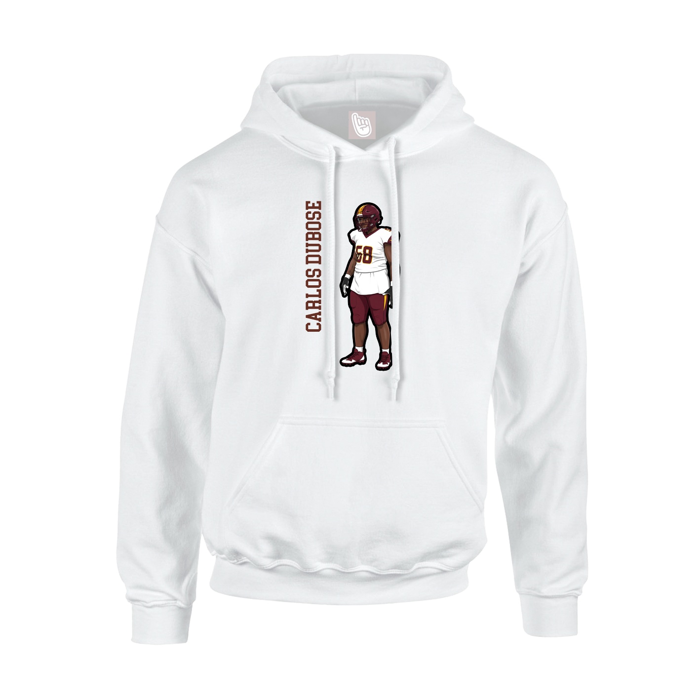 Youth Hoodie — Name Vertical in White