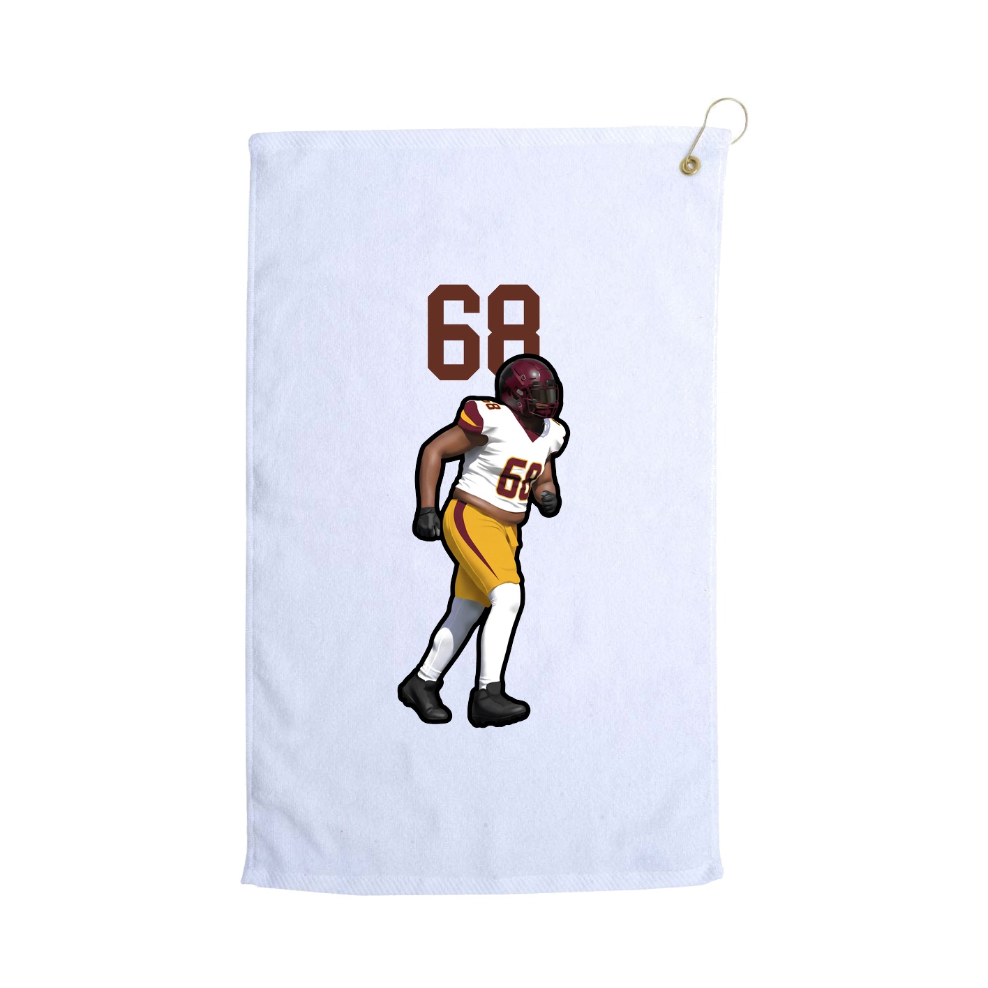 Golf Towel — Number Top in White