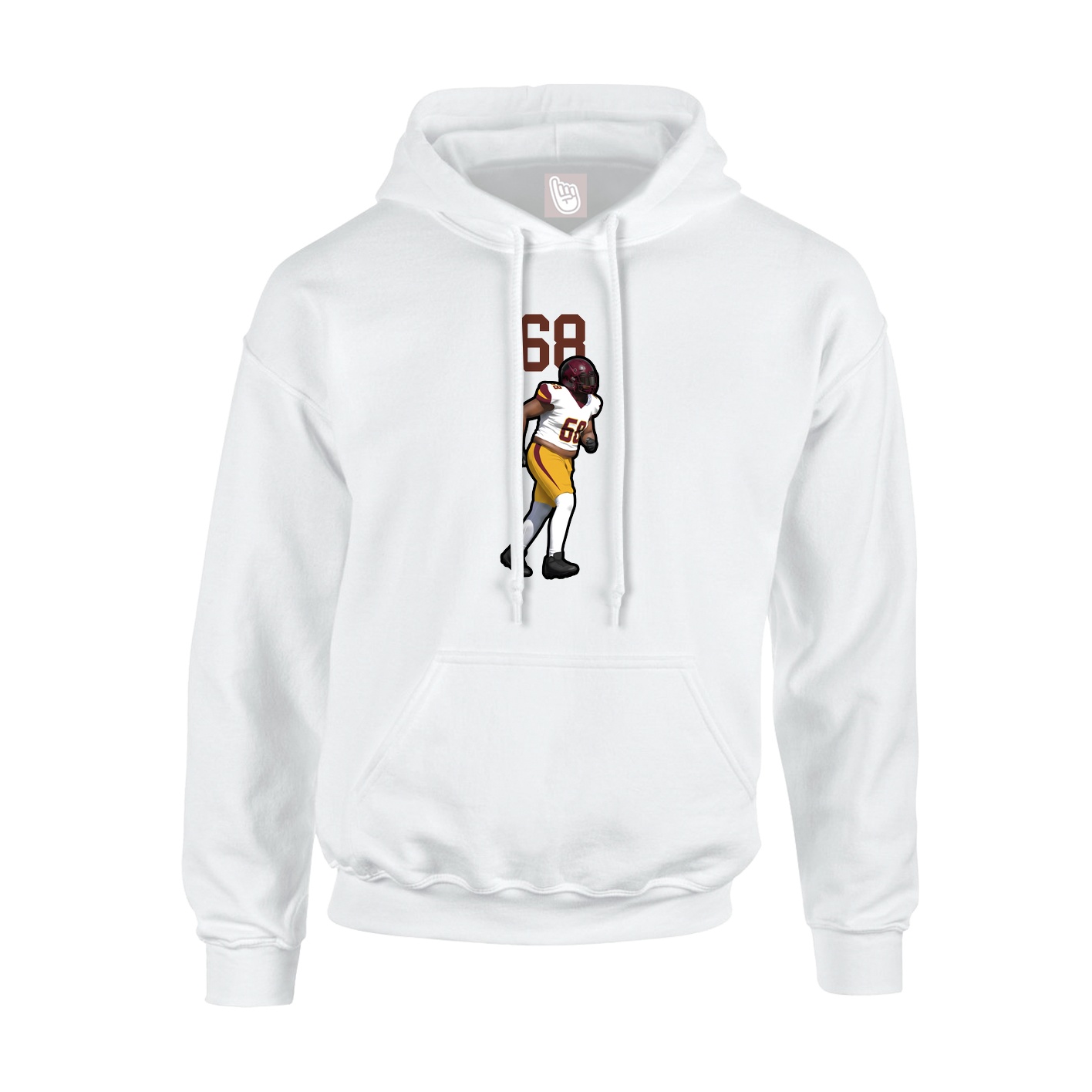 Youth Hoodie — Number Top in White