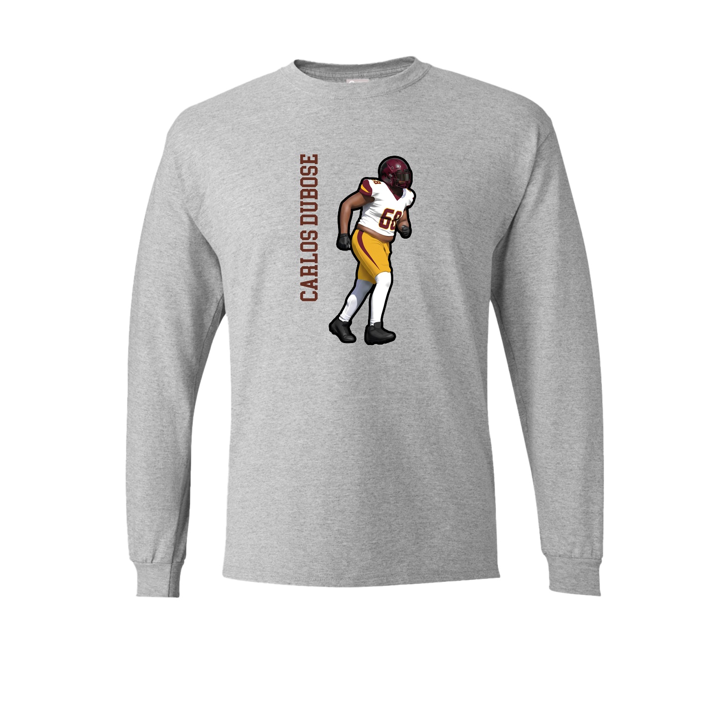 Long Sleeve Tee — Name Vertical in Grey
