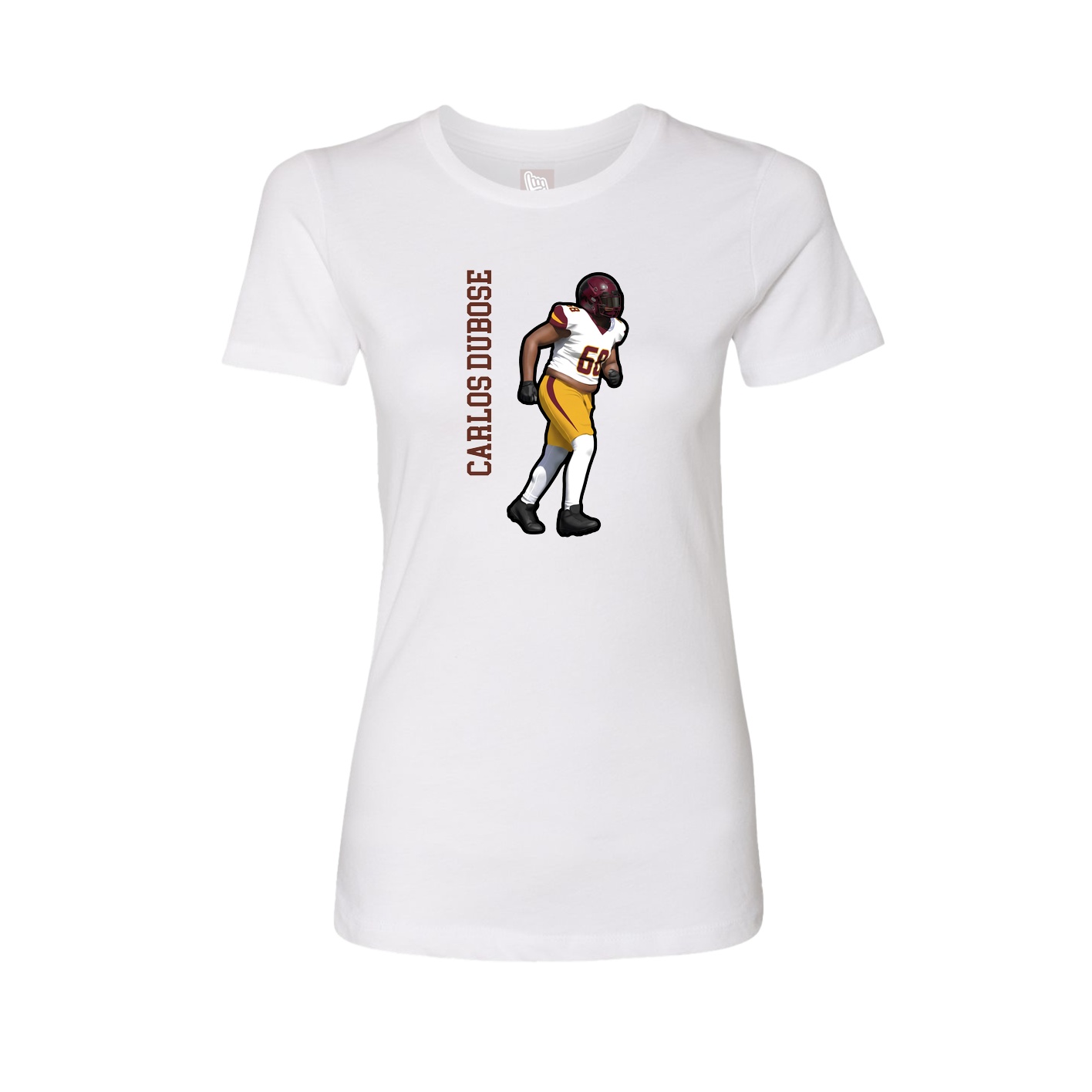 Womens Tee — Name Vertical in White