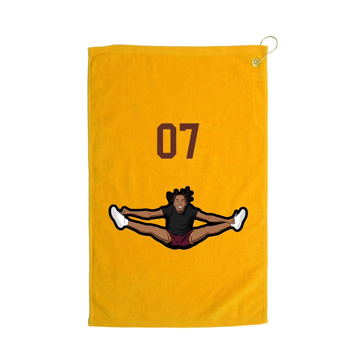 Golf Towel — Number Top in Gold