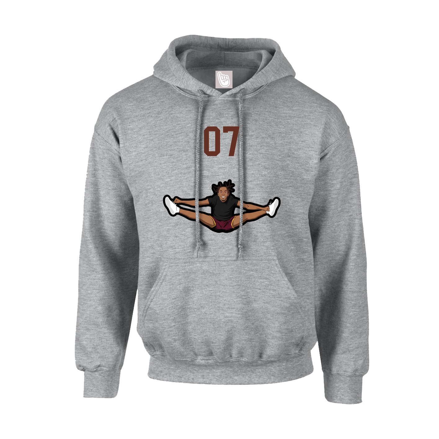 Hoodie — Number Top in Grey