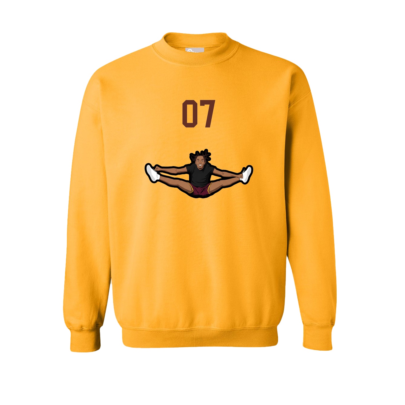 Fleece Crew — Number Top in Gold
