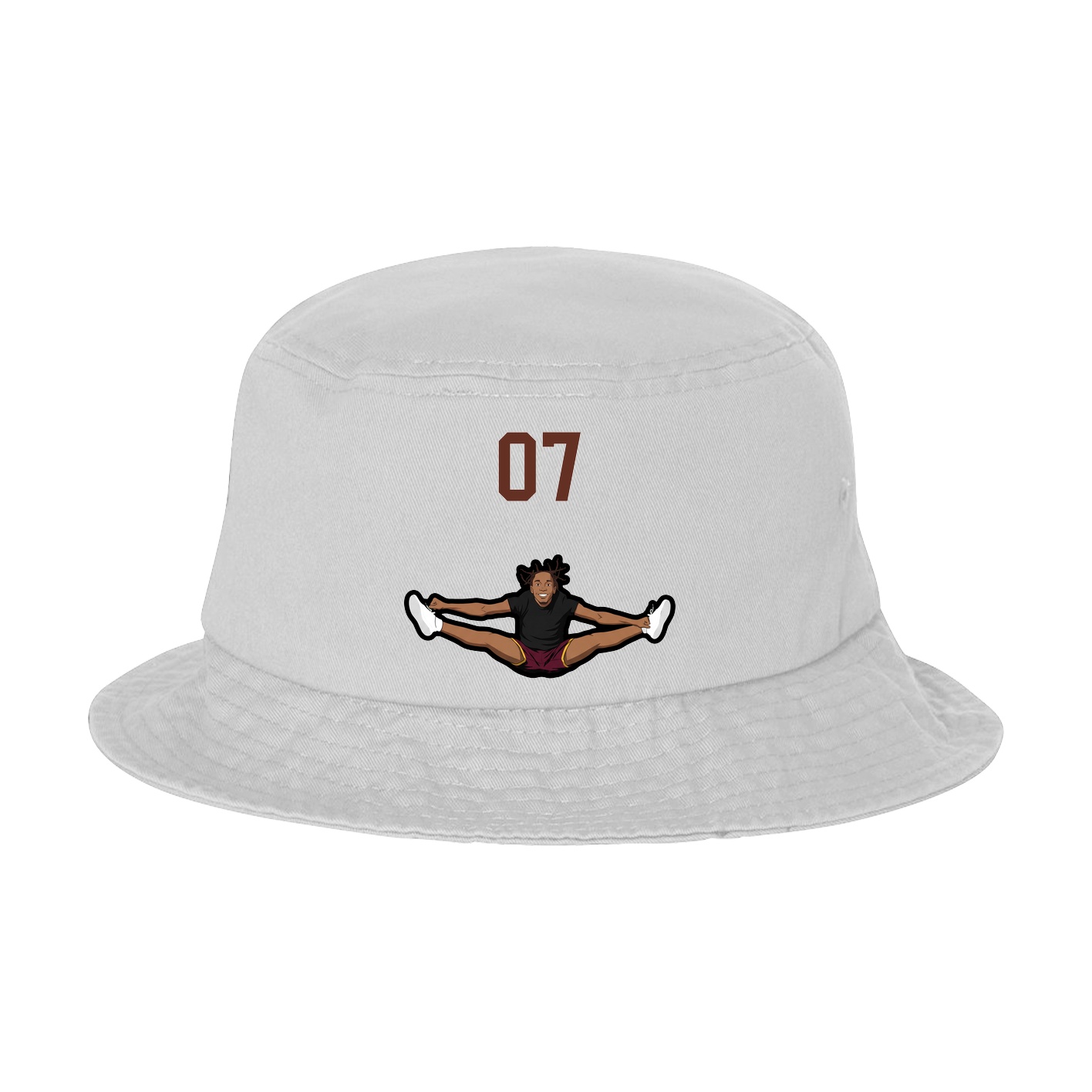 Bucket Cap — Number Top in White
