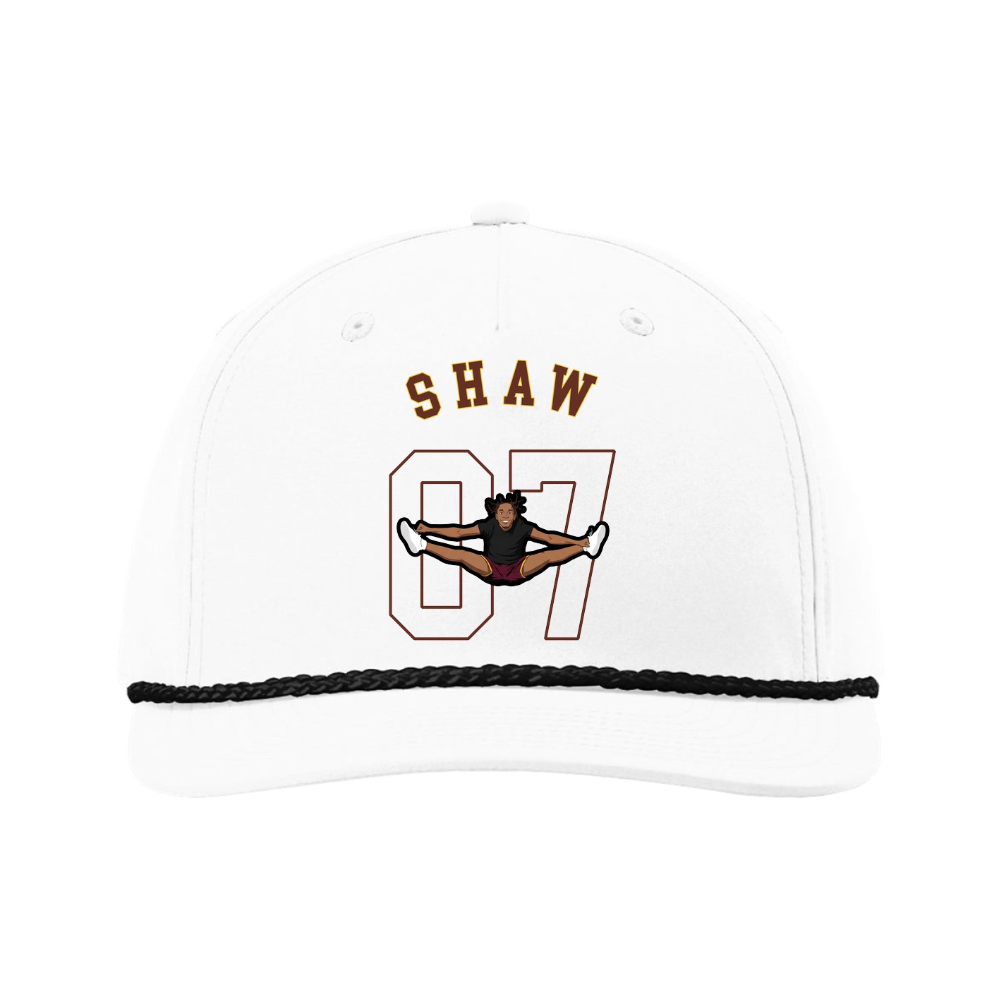 Five-Panel Classic Rope Cap — Shirsey Arch in White