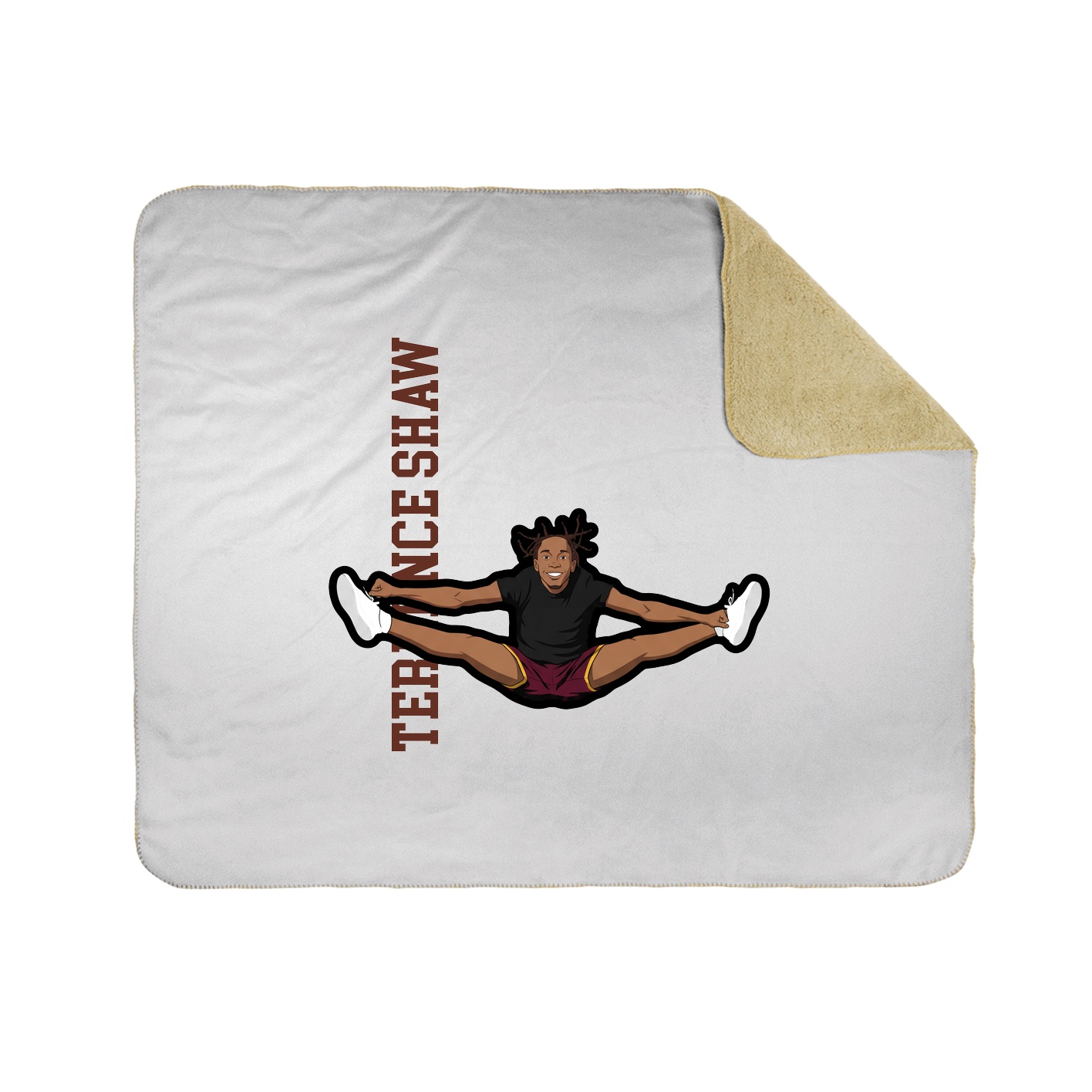Throw Blanket — Name Vertical in White