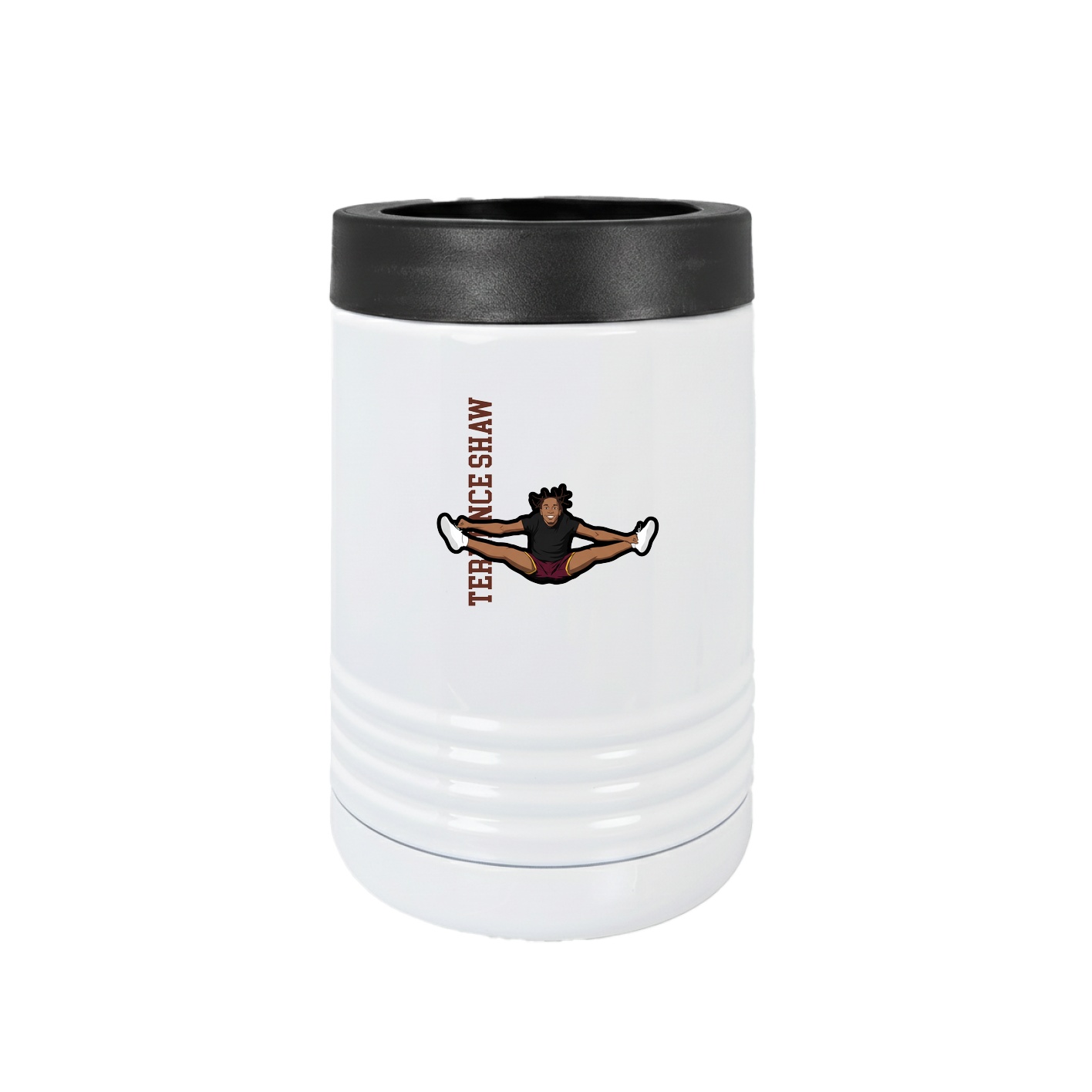Beverage Holder — Name Vertical in White